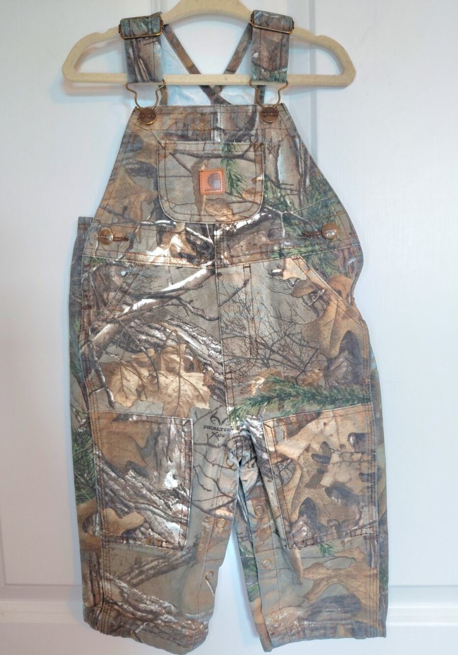Carhartt Baby Overalls Camo Realtree Canvas Bibs 12M Workwear Utility Onepiece
